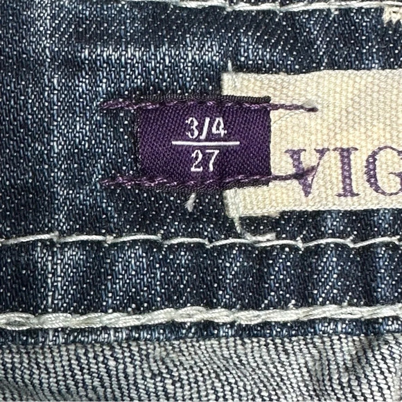 Vigoss Dark Wash Thick Stitch Embellished Fit Skinny Jean. Sz: 3/4 - Picture 10 of 12